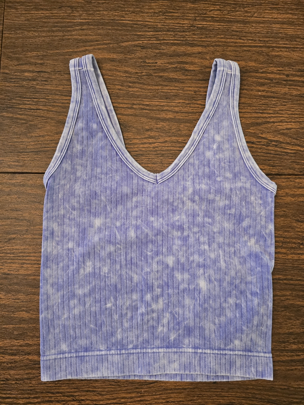 NWOT Zenana Mineral Wash Ribbed Brama - Mineral Wash Blue/Purple - L/XL